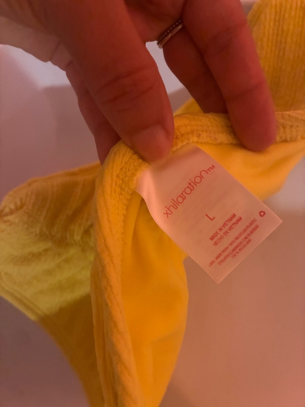 Yellow Ribbed Drawstring Bikini Set - Picture 6 of 9